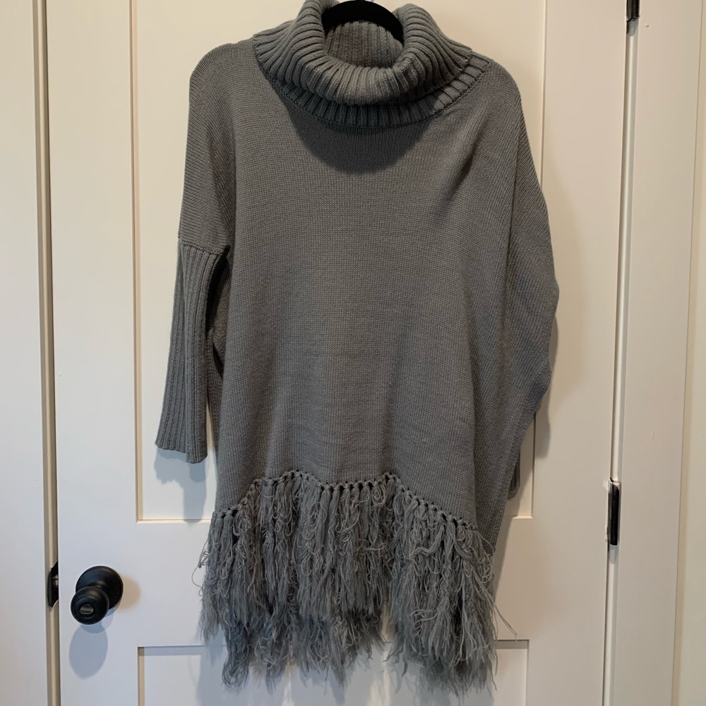 Fringe Turtle Neck Sweater